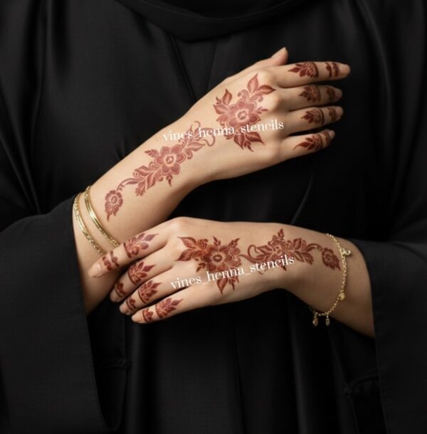 Floral design henna stencil(2hand) v20