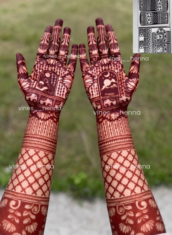 Bridal henna stencil 2 hand (B10) karwachauth special