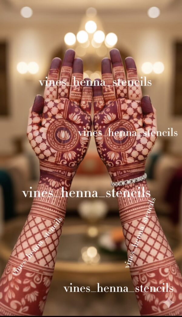 A Bridal henna stencil B13 (2 hand)