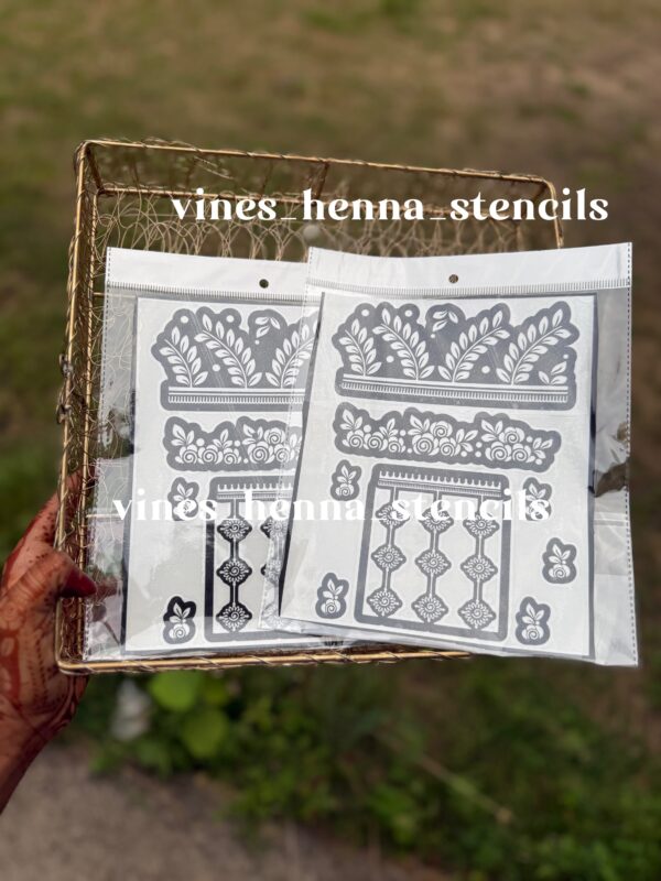 Leg Bridal henna stencil v30
