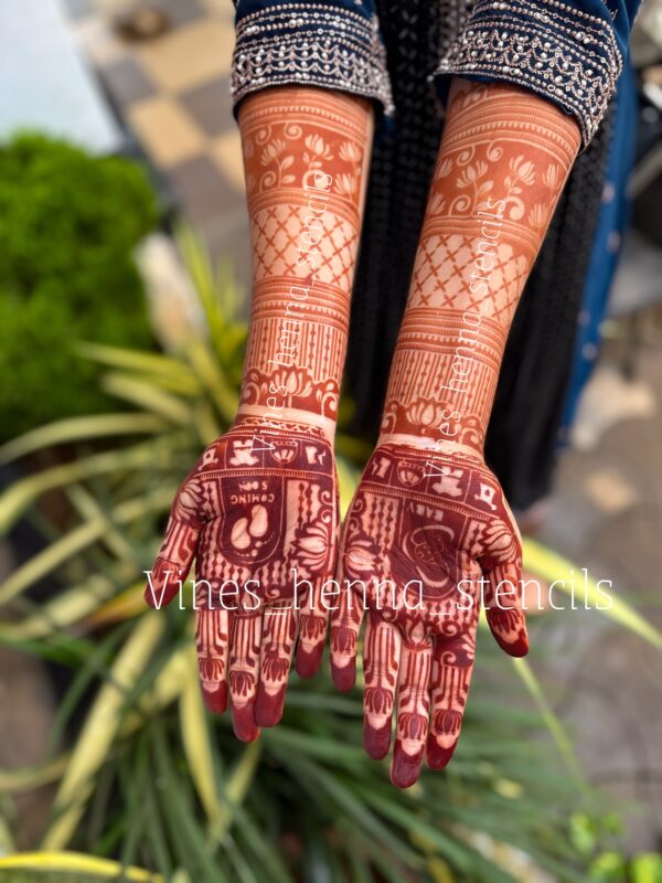 Mom to be bridal henna stencil 2 hand (B12)