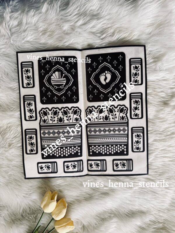 Mom to be henna stencil (B14) 2 hand