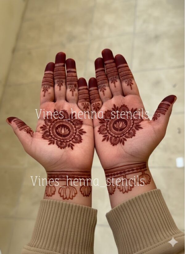 A Mandala henna stencil (2 hand) V60