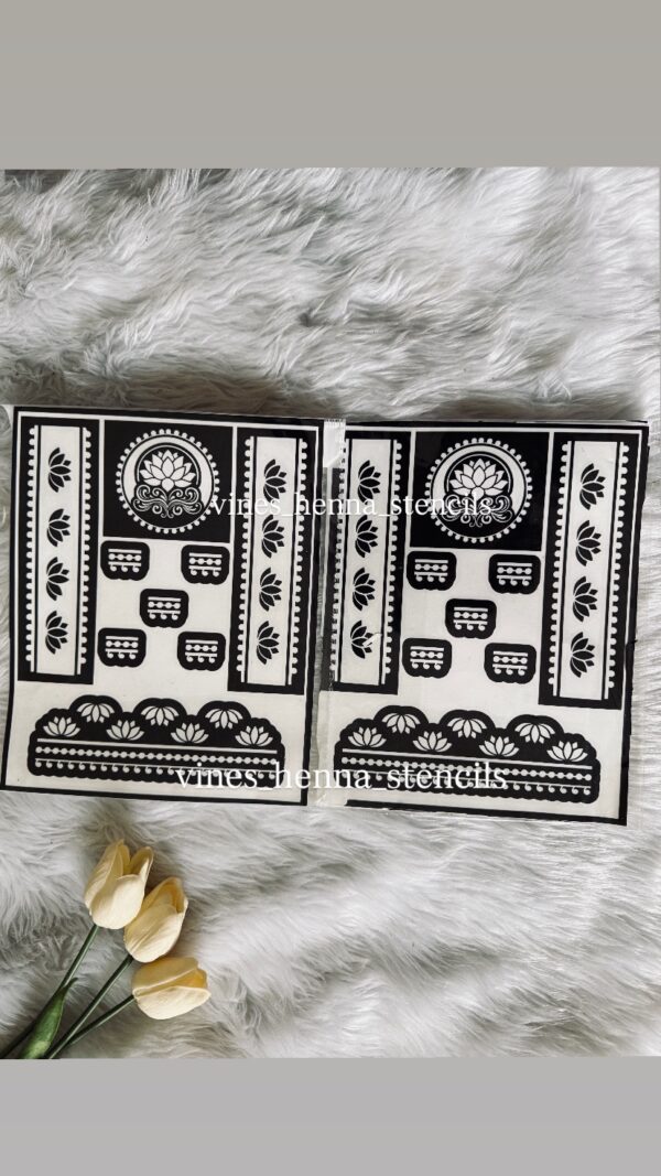 Leg henna stencil (v63) pair