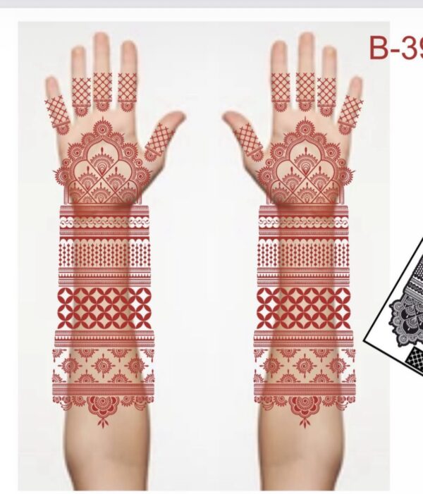 Bridal henna stencil 2 hand B17