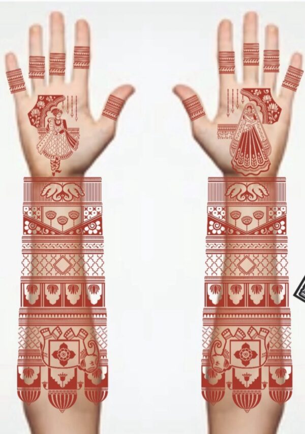 Bridal henna stencil 2 hand (B20)