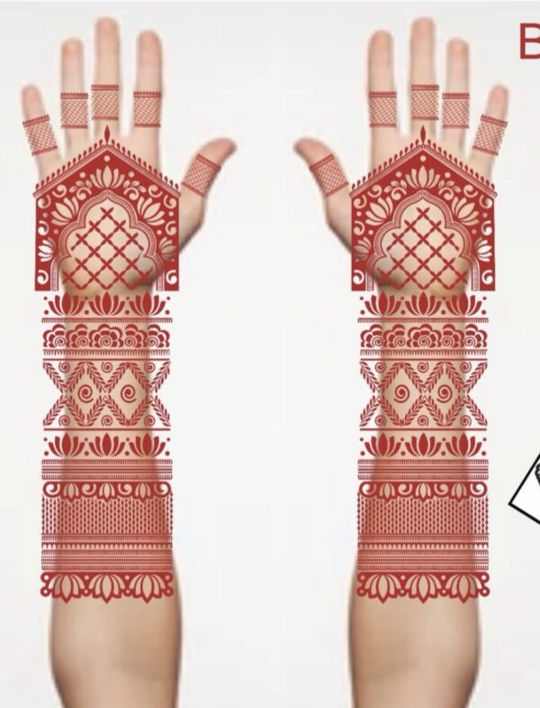 Bridal henna stencil 2 hand (B19)