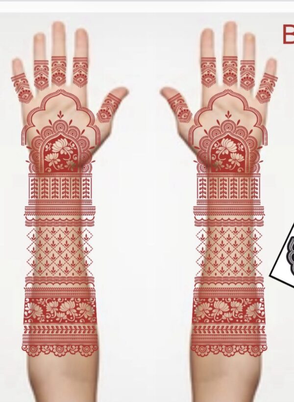 Bridal henna stencil 2 hand B21