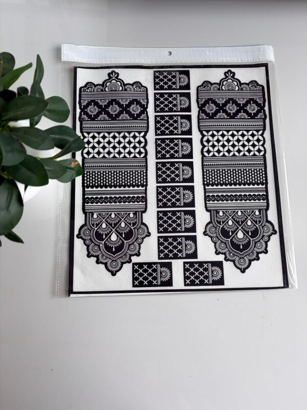Bridal henna stencil 2 hand B17