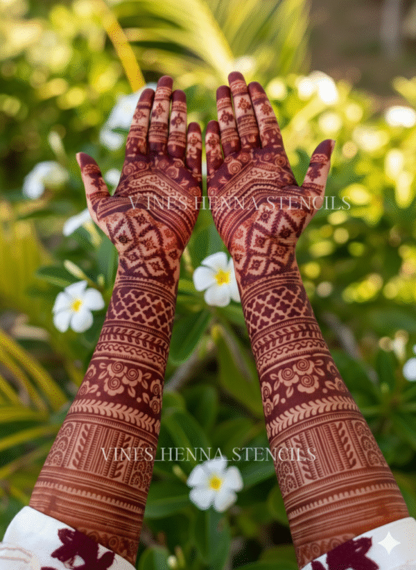 Bridal henna stencil (2hand) B16