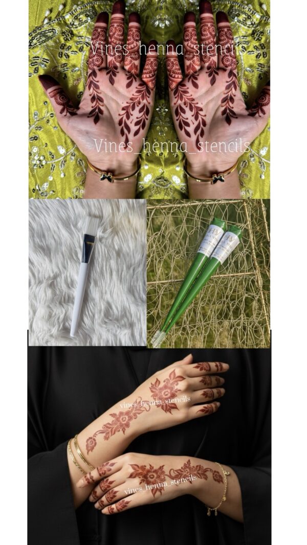 Combo with organic henna&brush (2 handcone,brush,v57,v20)