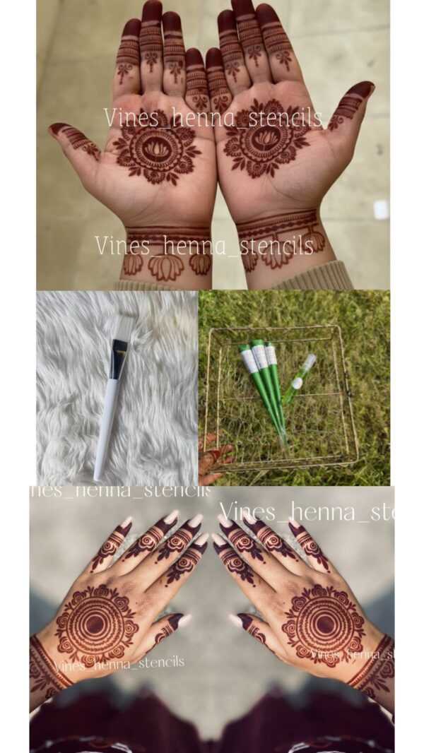 Combo with organic henna&brush&nailcone&aftercare (2handcone,1 nailcone,1spray,brush,v3,v60)