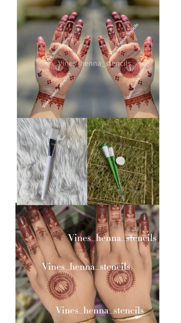 Combo with organic henna&brush&nailcone&aftercare (1 handcone,1nailcone,1balm,brush,v12,v23)