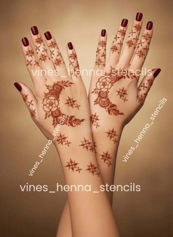Eid Henna stencil (Moon design) 2 hand E2