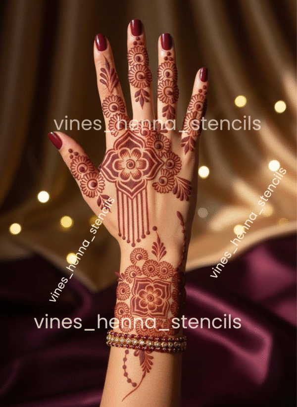 Henna stencil Arabic design (1 hand) V66