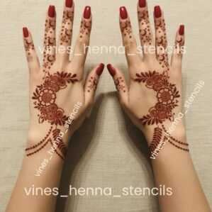 Eid henna stencil (2 hand) E5