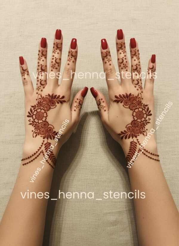 Eid henna stencil (2 hand) E5