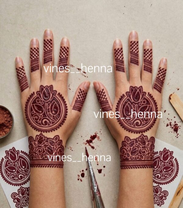 Lotus mandala henna stencil (v69)