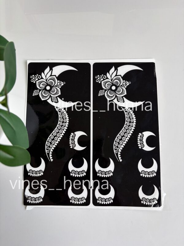 Eid henna stencil moon design (E15)