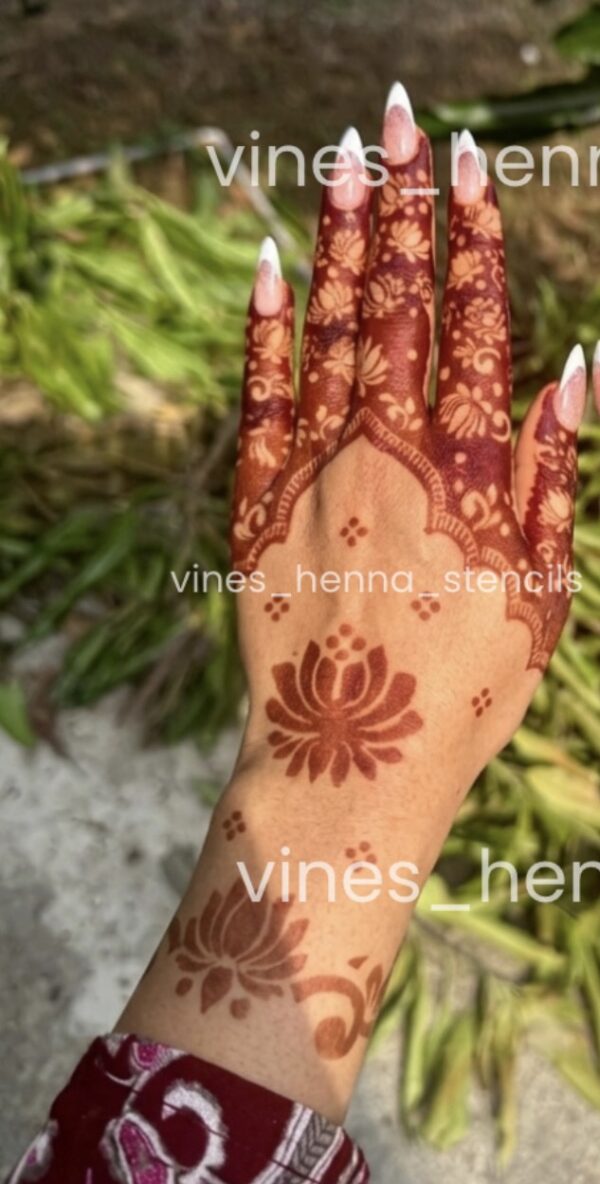 semi bridal henna stencil (single hand) B15-h