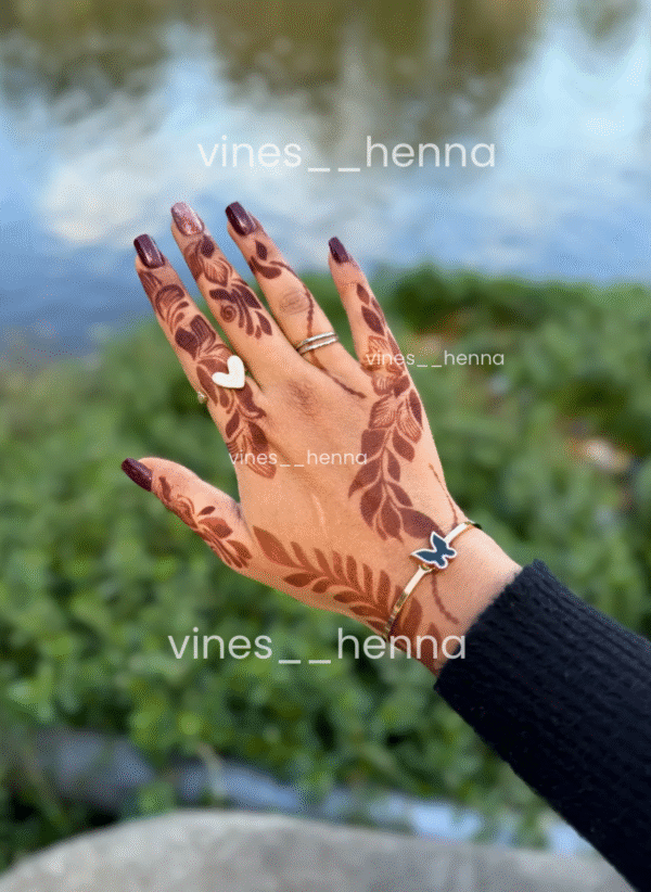 Simple arabic henna stencil (1 hand) V4-h-R