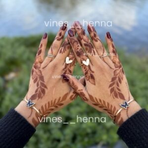 Simple arabic henna stencil (2 hand) V4