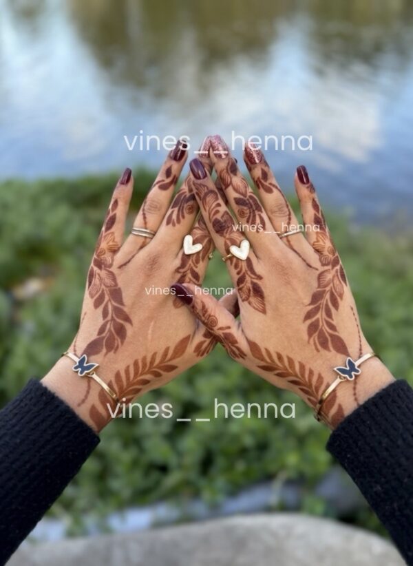 Simple arabic henna stencil (2 hand) V4