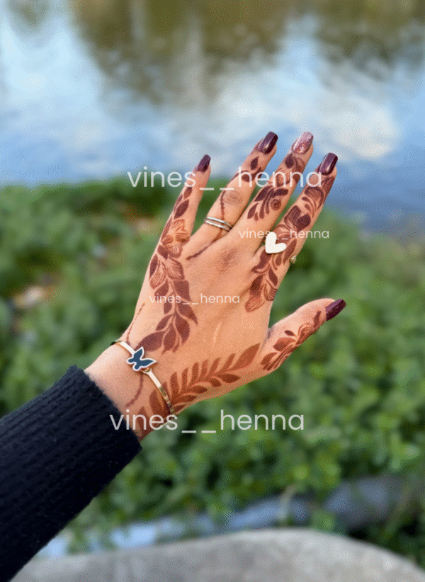 Simple arabic henna stencil (1 hand) V4-h
