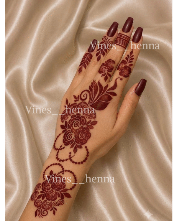 Arabic henna stencil (one hand) (v19)