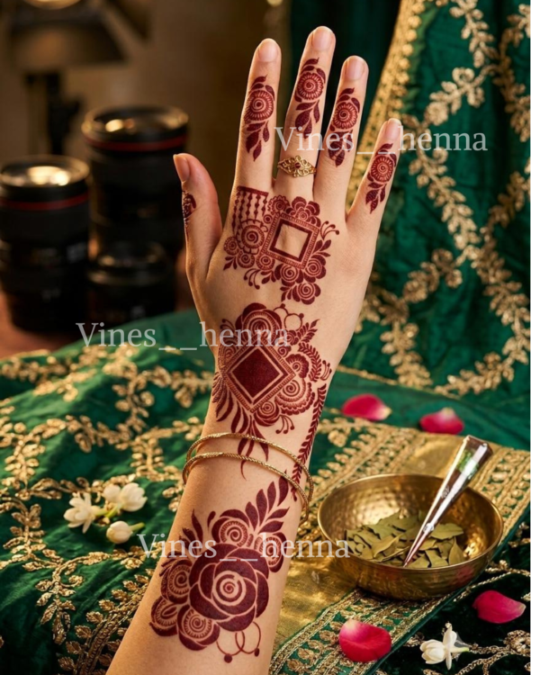 Arabic henna stencil (1 hand) V24