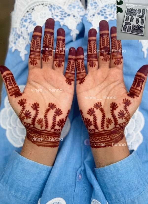 Lotus henna stencil V15