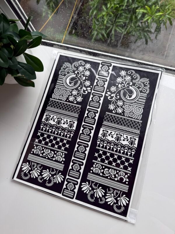 Bridal henna stencil  (2 hand) B25