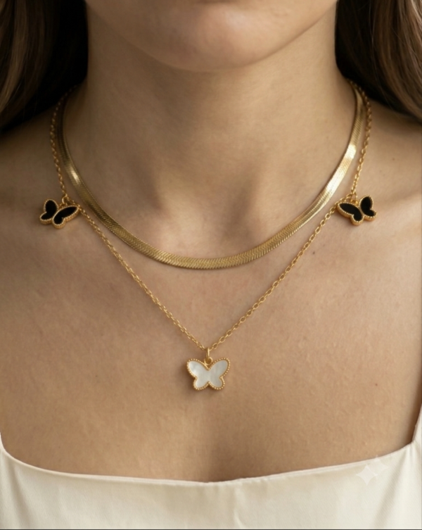 Butterfly Double Layer Necklace