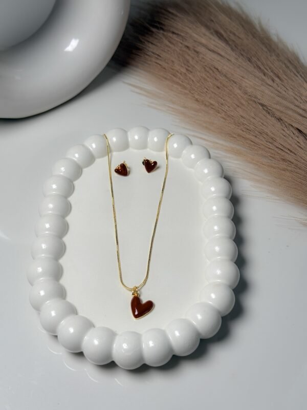 Red Heart Necklace & Earrings set