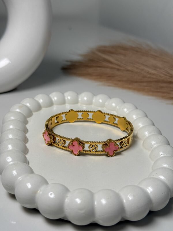 Pink Clover Bangle