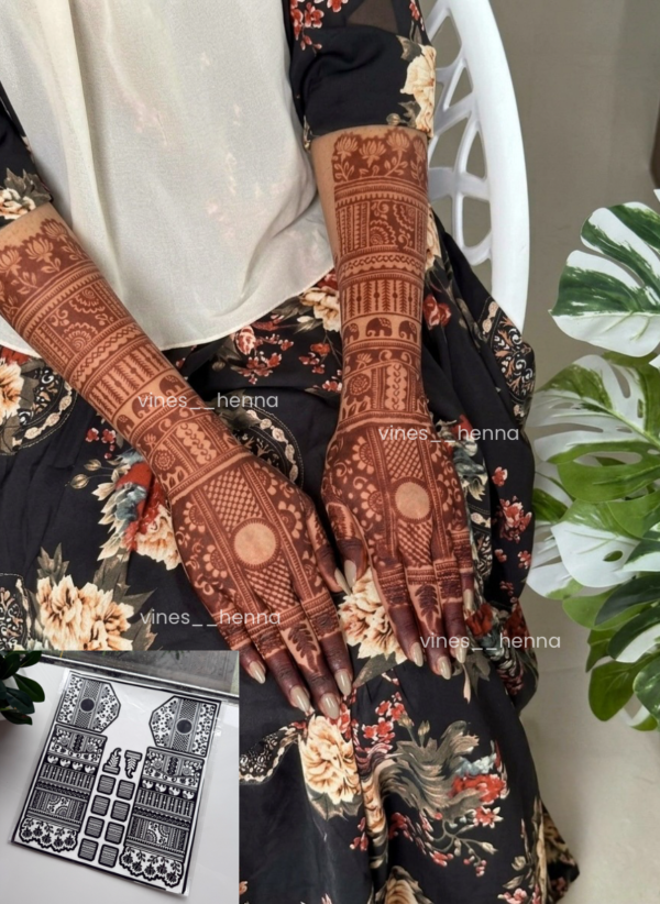 Bridal henna stencil  (2 hand) B23