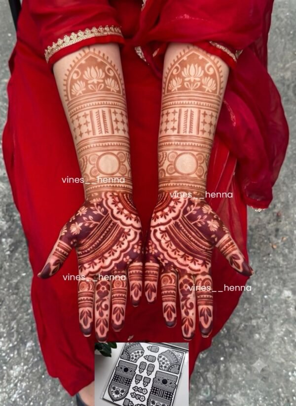 Bridal henna stencil  (2 hand) B26