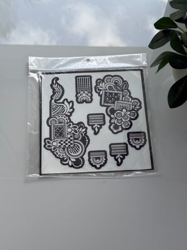 henna stencil (v28) single hand