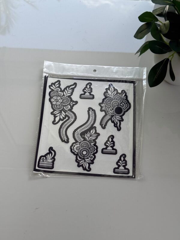 henna stencil (v38) single hand