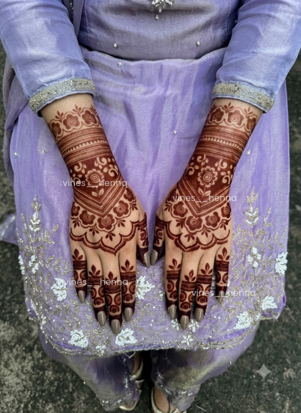 Semi bridal henna stencil (2hand)  v72